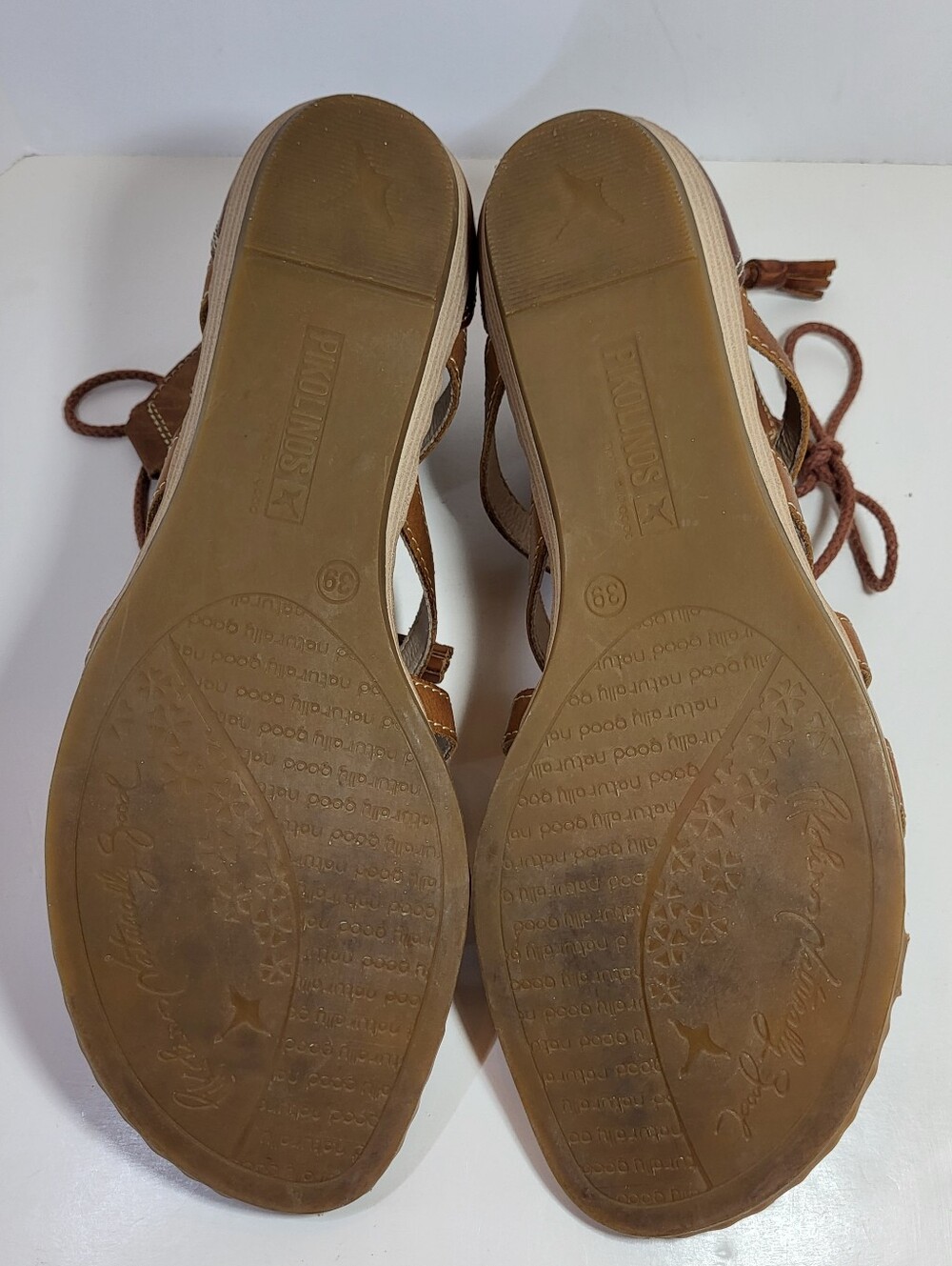Pikolinos Leather Gladiator SANDALS Womens EU 39 US 8.5 - 9 Brandy Brown *READ - Picture 9 of 16